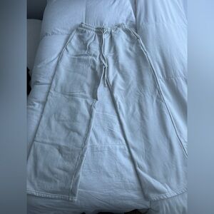 ZARA ivory open leg sweatpants 
Size S 
Small stain as shown in pictures